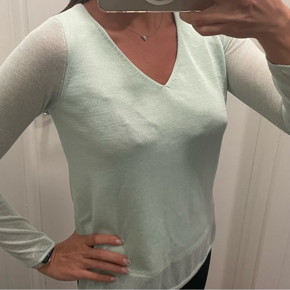 Mint Green Top with Sheer Sleves - Picture 2 of 5